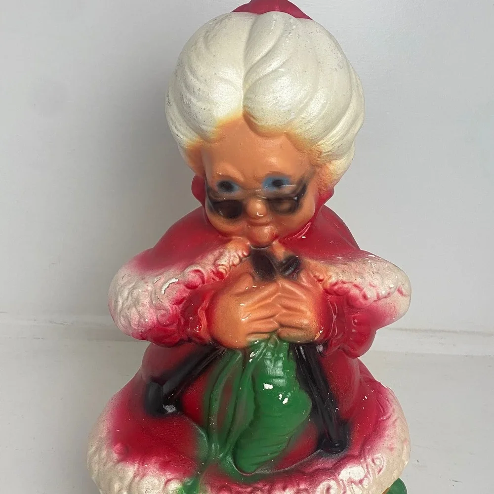 Vintage Christmas Mrs Claus Ceramic Coin Bank Decor‎ Collectible Grannycore